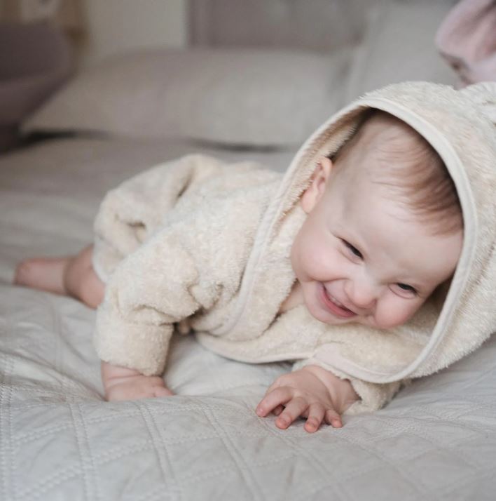 Organic Cotton Baby Hooded Bathrobe (6m-2yrs)