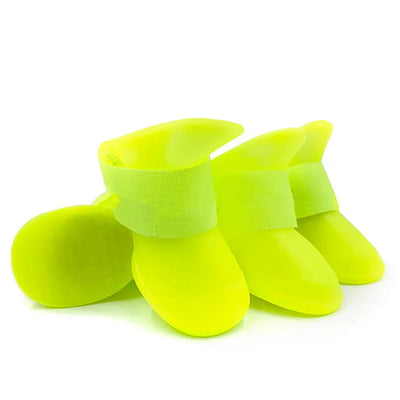 4Pcs Waterproof Anti-Slip Pet Rain Boots