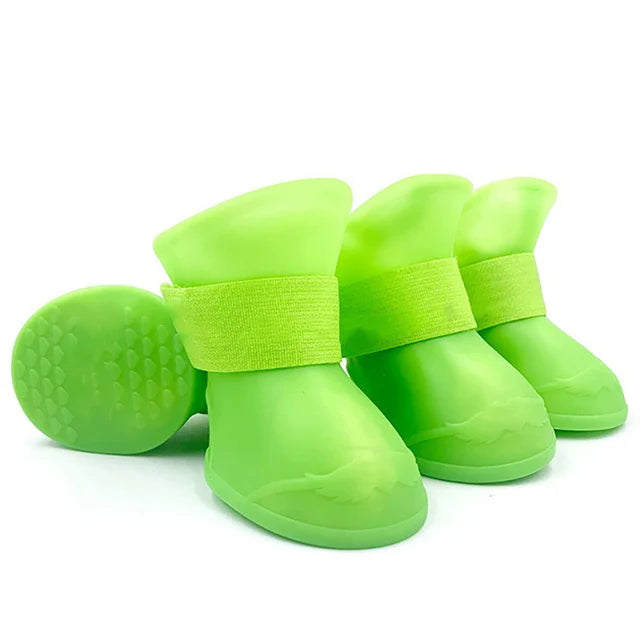 4Pcs Waterproof Anti-Slip Pet Rain Boots