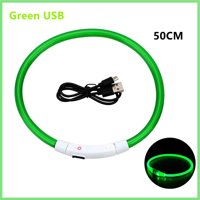 USB Rechargeable LED Glowing Pet Collar