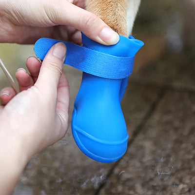 4Pcs Waterproof Anti-Slip Pet Rain Boots