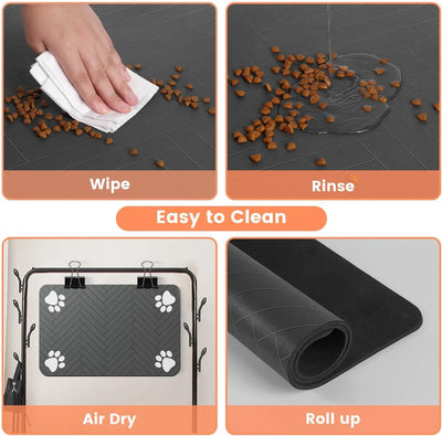 Absorbent Pet Feeding Mat with Waterproof Backing