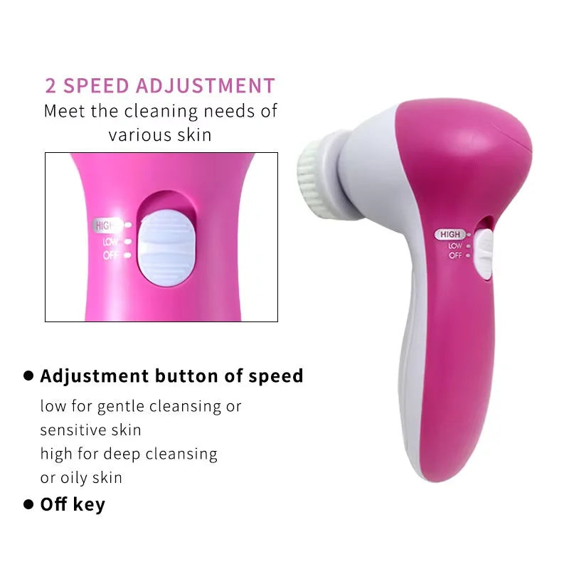 5-in-1 Electric Facial Cleaner Brush