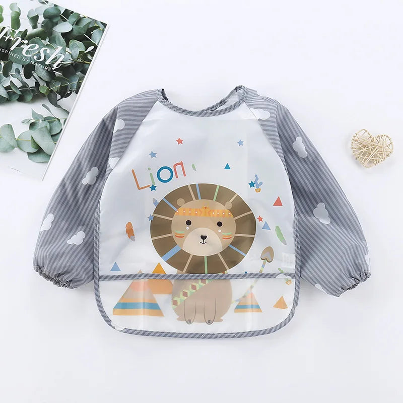 Cute Cartoon Waterproof Baby Bib with Pocket