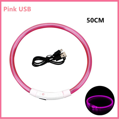 USB Rechargeable LED Glowing Pet Collar