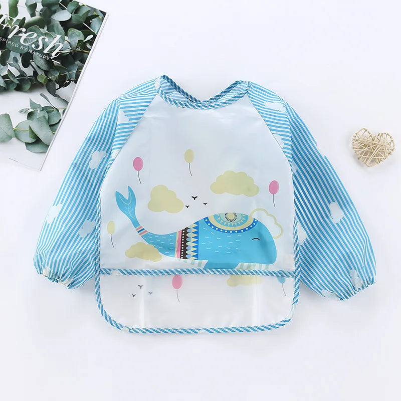 Cute Cartoon Waterproof Baby Bib with Pocket