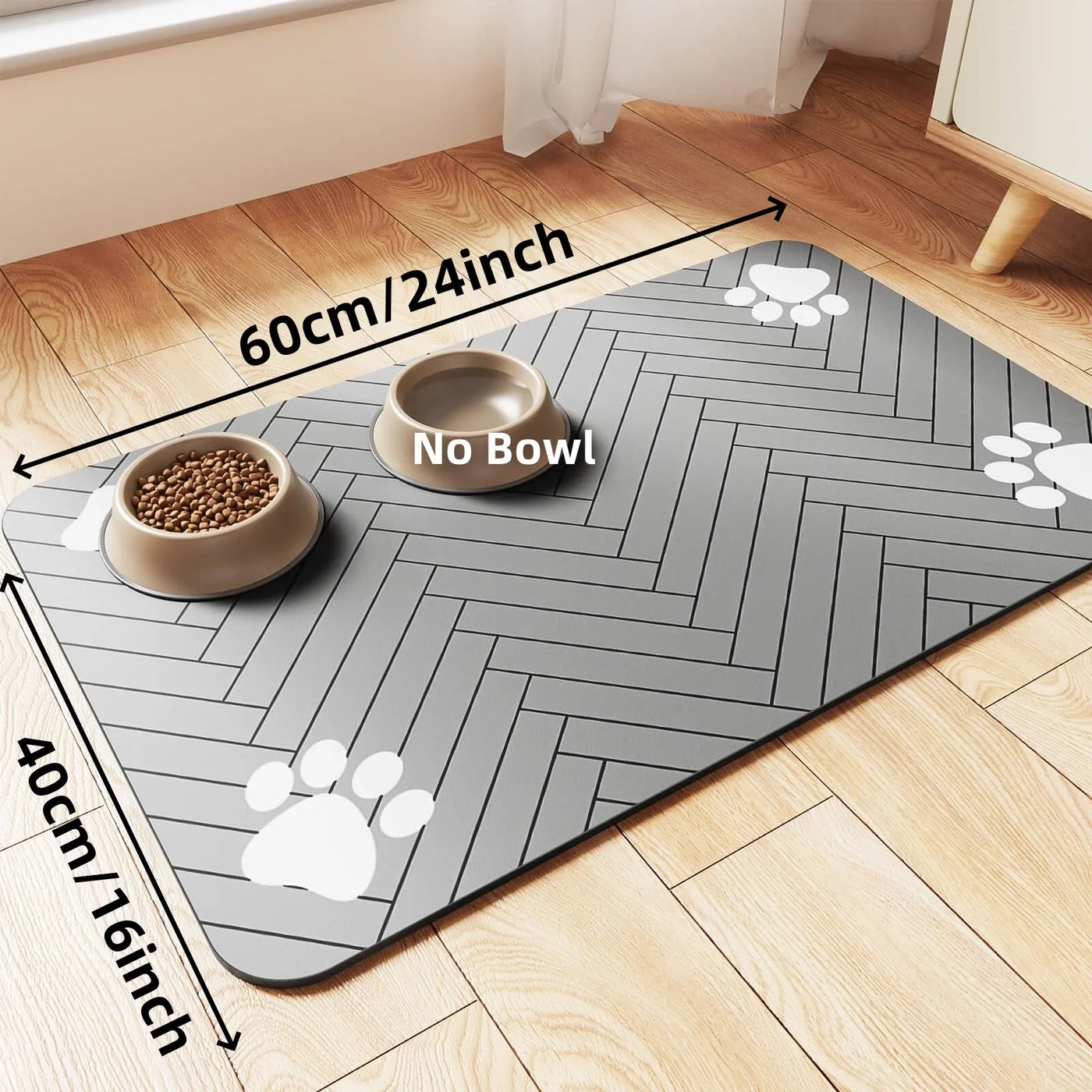 Absorbent Pet Feeding Mat with Waterproof Backing