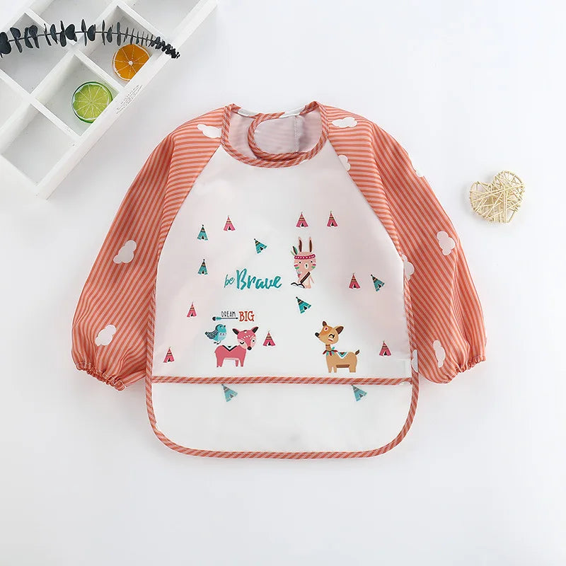 Cute Cartoon Waterproof Baby Bib with Pocket