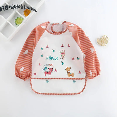 Cute Cartoon Waterproof Baby Bib with Pocket