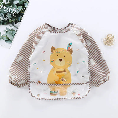 Cute Cartoon Waterproof Baby Bib with Pocket