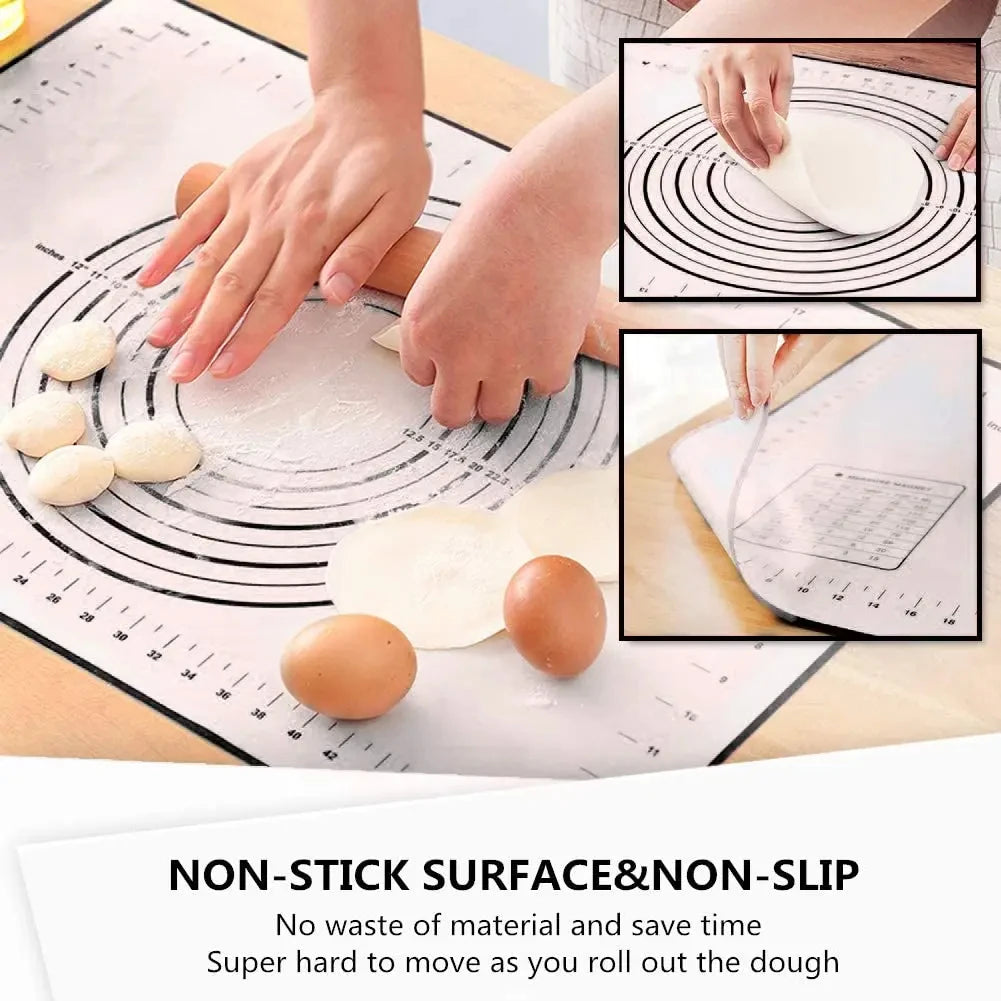 Black & Red Silicone Kneading Dough Mat