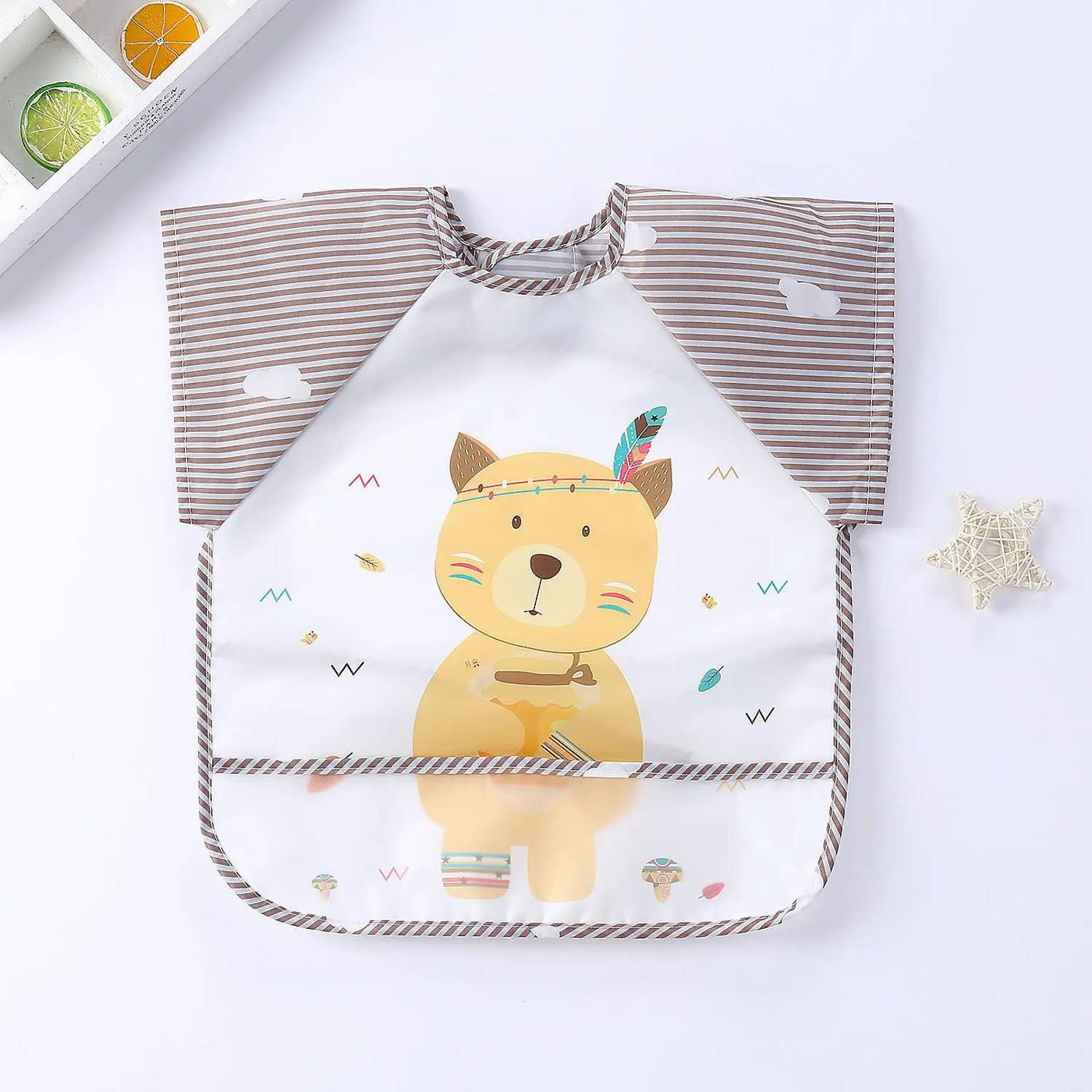 Cute Cartoon Waterproof Baby Bib with Pocket