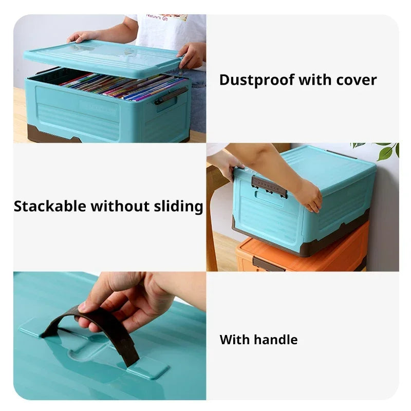 Folding Plastic Storage Box with Lid