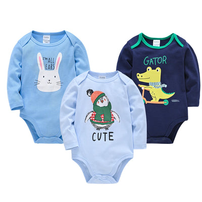 3pcs Baby long Sleeve Bodysuit Set 100% Cotton