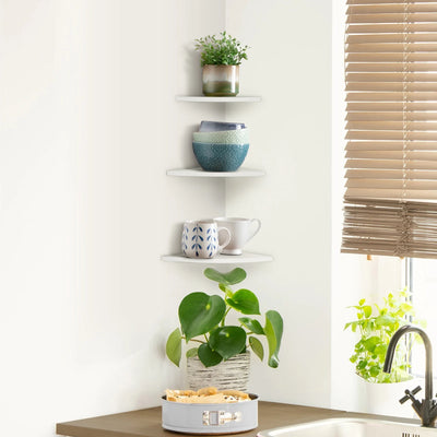 3Pcs Wall-Mounted Floating Corner Shelves