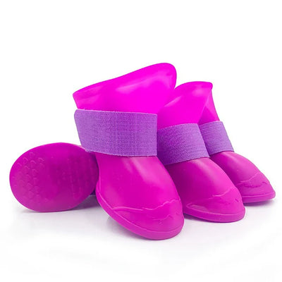 4Pcs Waterproof Anti-Slip Pet Rain Boots