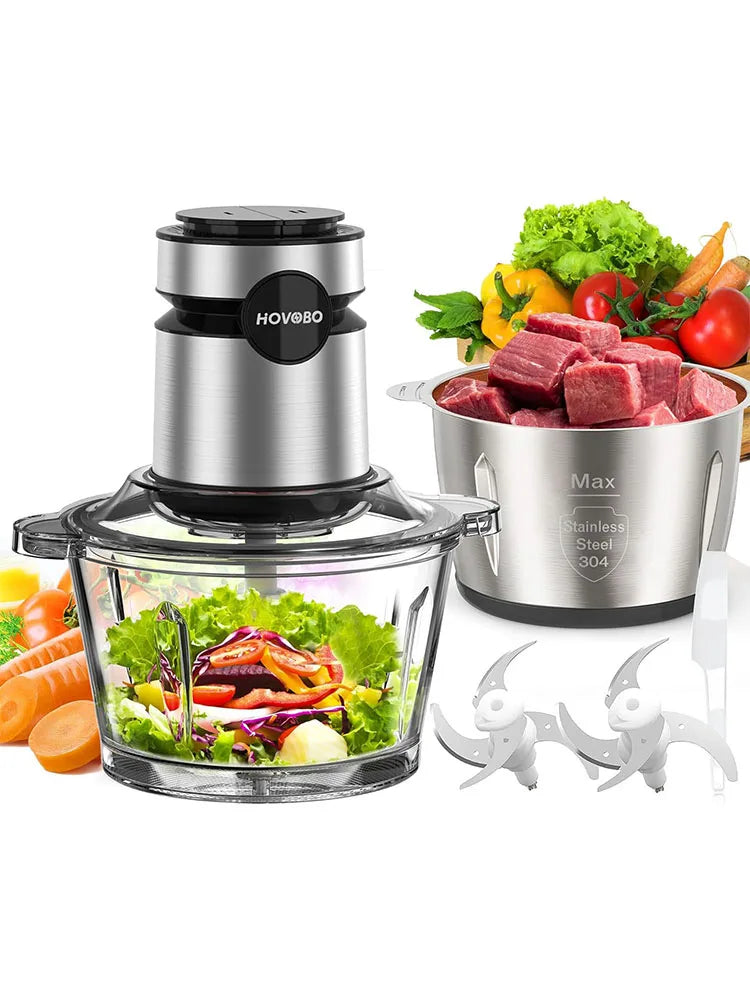 500W Electric Food Processor & Meat Grinder