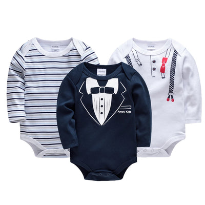 3pcs Baby long Sleeve Bodysuit Set 100% Cotton