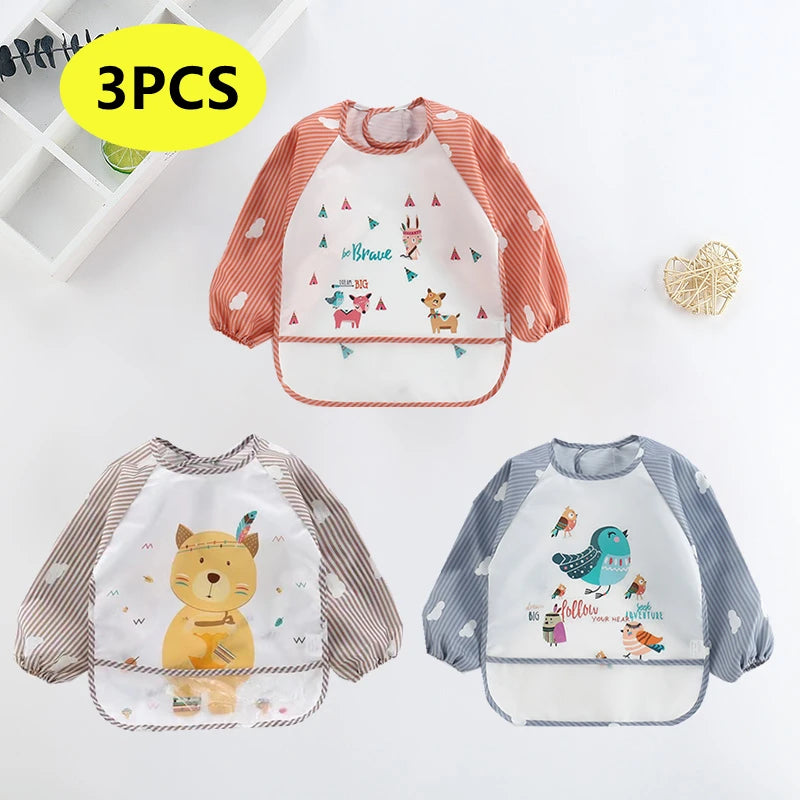 Cute Cartoon Waterproof Baby Bib with Pocket