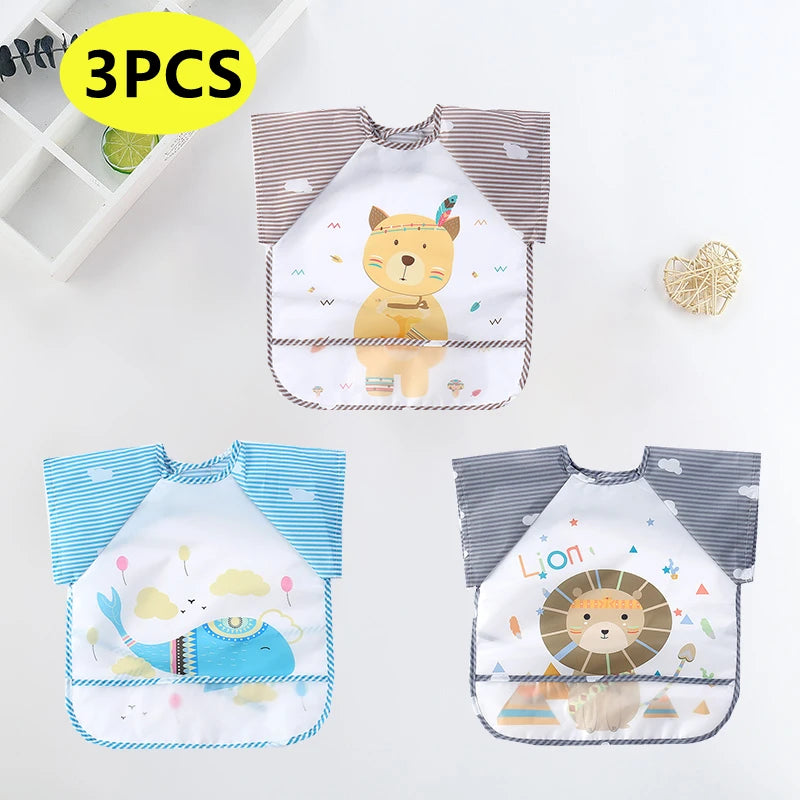 Cute Cartoon Waterproof Baby Bib with Pocket