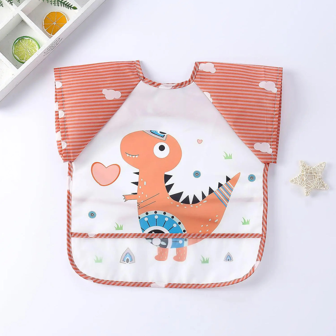 Cute Cartoon Waterproof Baby Bib with Pocket