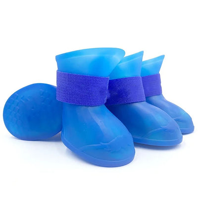 4Pcs Waterproof Anti-Slip Pet Rain Boots