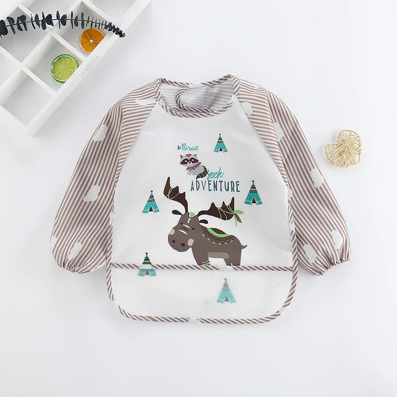 Cute Cartoon Waterproof Baby Bib with Pocket